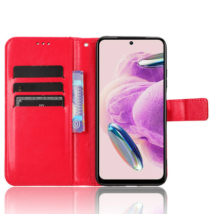 PU Leather Case for Xiaomi Redmi Note 12S 4G , Crazy Horse Texture Phone Cover with Wallet Stand