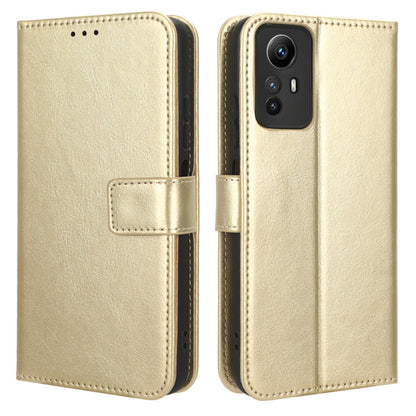 PU Leather Case for Xiaomi Redmi Note 12S 4G , Crazy Horse Texture Phone Cover with Wallet Stand