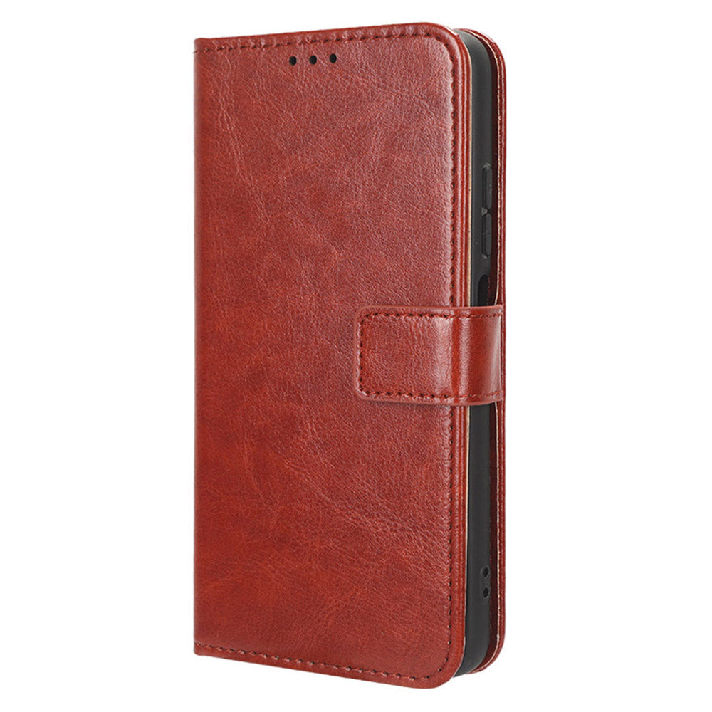 PU Leather Case for Xiaomi Redmi Note 12S 4G , Crazy Horse Texture Phone Cover with Wallet Stand