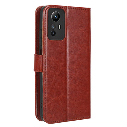 PU Leather Case for Xiaomi Redmi Note 12S 4G , Crazy Horse Texture Phone Cover with Wallet Stand