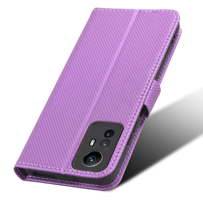 PU Leather Wallet Case for Xiaomi Redmi Note 12S 4G ,  Diamond Texture Phone Stand Cover
