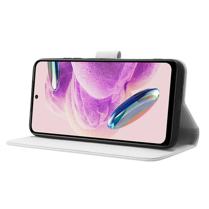 PU Leather Wallet Case for Xiaomi Redmi Note 12S 4G ,  Diamond Texture Phone Stand Cover