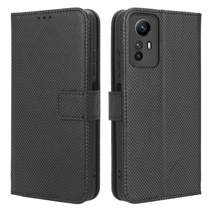 PU Leather Wallet Case for Xiaomi Redmi Note 12S 4G ,  Diamond Texture Phone Stand Cover