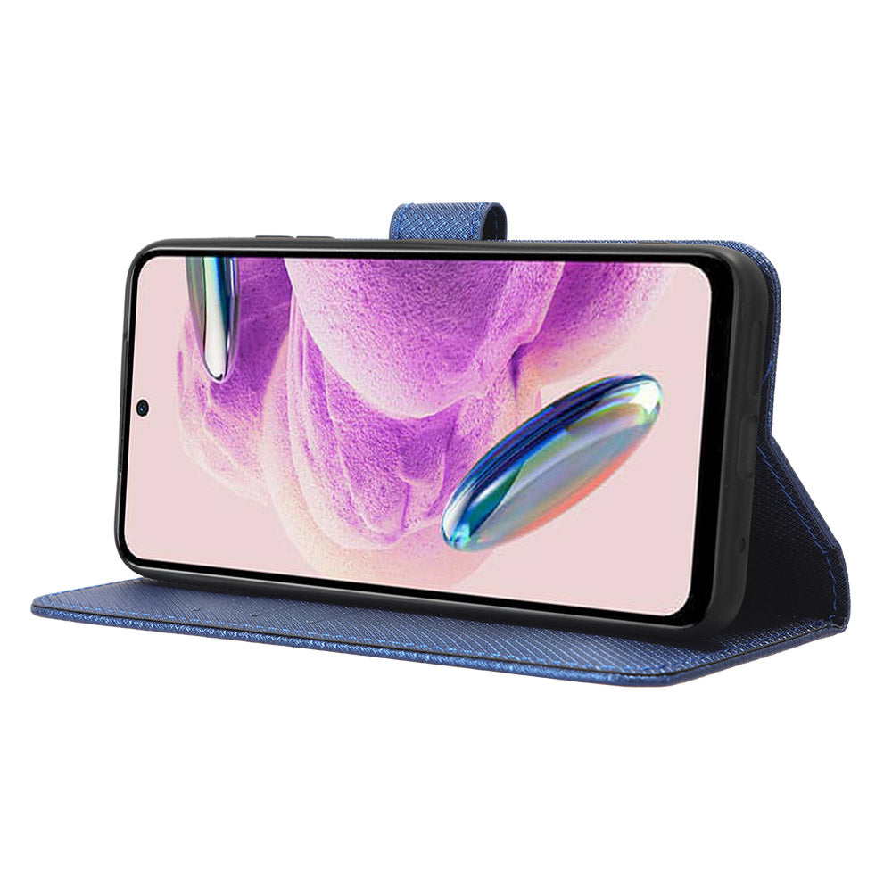 PU Leather Wallet Case for Xiaomi Redmi Note 12S 4G ,  Diamond Texture Phone Stand Cover