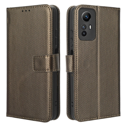 PU Leather Wallet Case for Xiaomi Redmi Note 12S 4G ,  Diamond Texture Phone Stand Cover