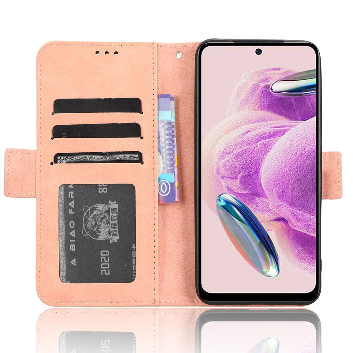 For Xiaomi Redmi Note 12S 4G PU Leather Case with Multiple Card Slots, Cell Phone Stand Wallet Cover