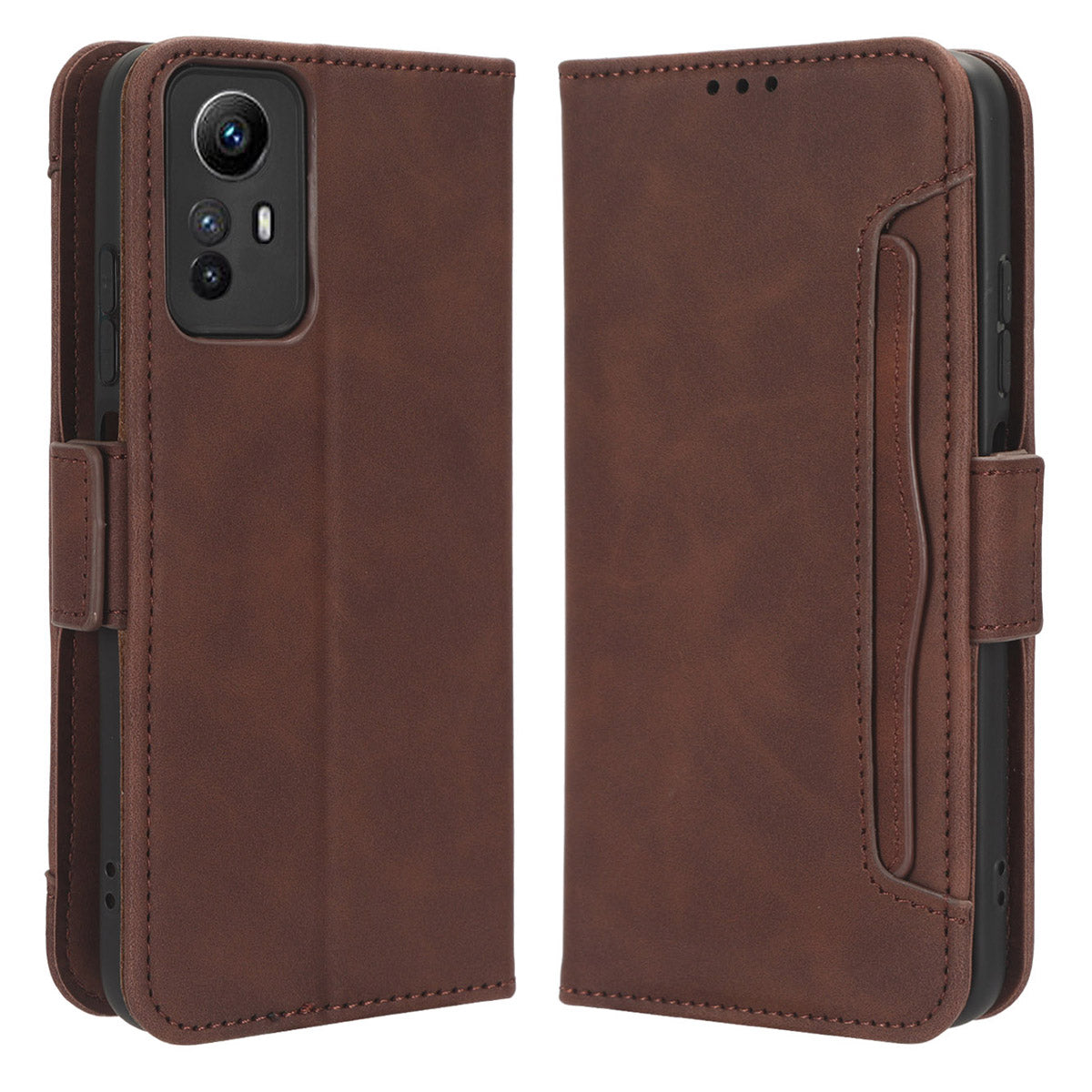 For Xiaomi Redmi Note 12S 4G PU Leather Case with Multiple Card Slots, Cell Phone Stand Wallet Cover