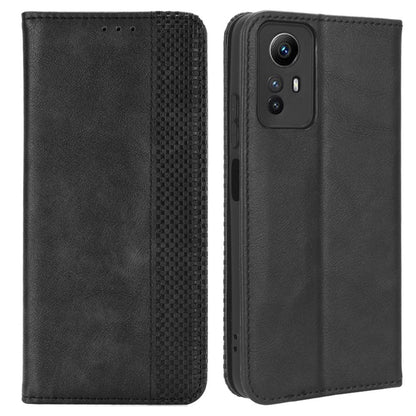 Magnetic Closing Leather Case for Xiaomi Redmi Note 12S 4G , Stand Wallet Retro Phone Cover
