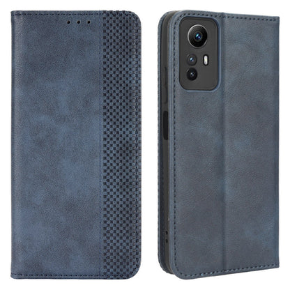 Magnetic Closing Leather Case for Xiaomi Redmi Note 12S 4G , Stand Wallet Retro Phone Cover