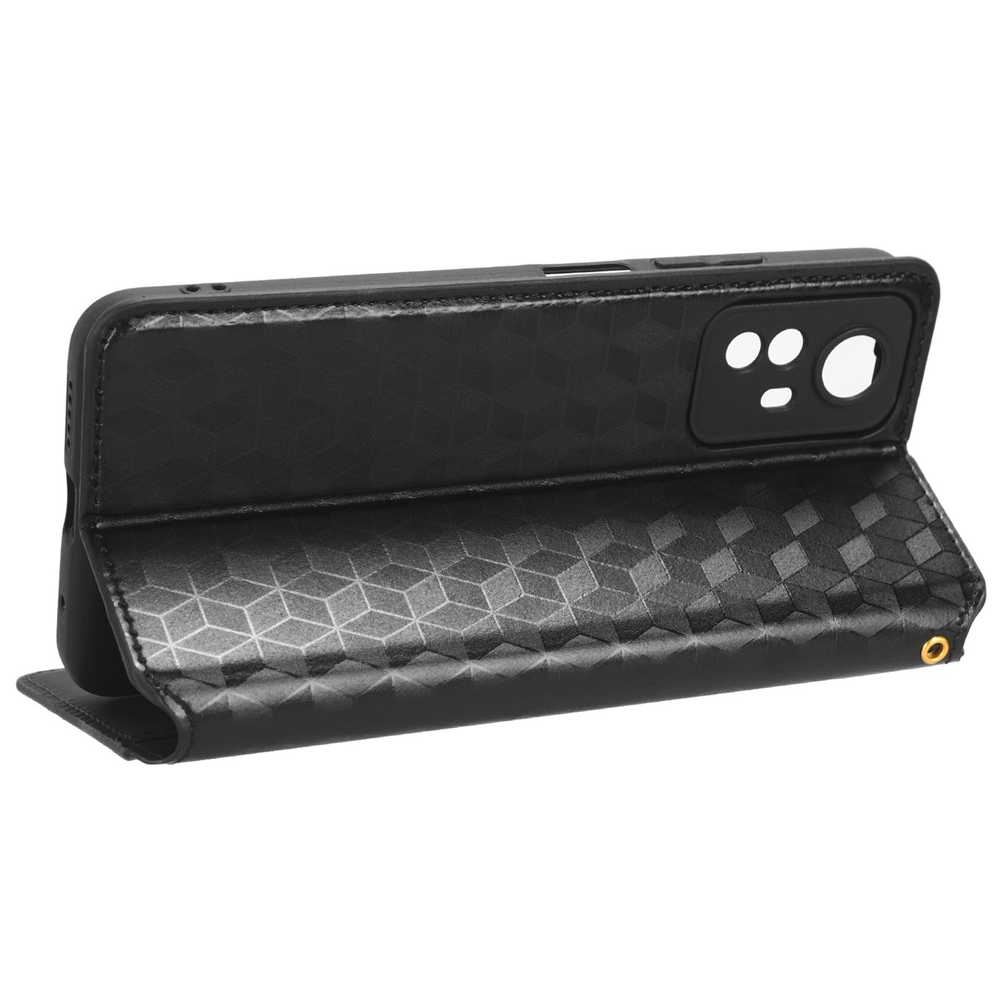 For Xiaomi Redmi Note 12S 4G Stand Wallet Phone Case PU Leather Rhombus Imprinted Cover