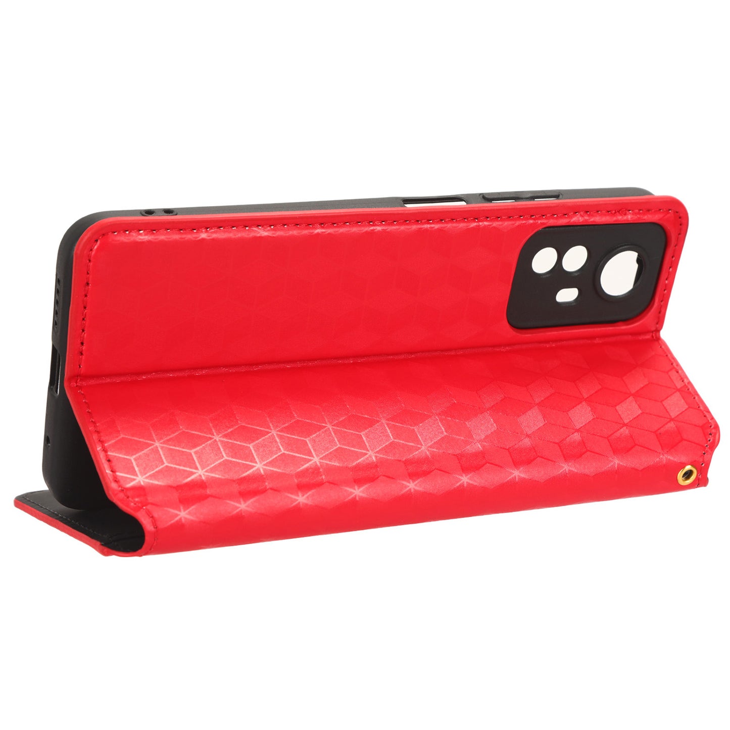 For Xiaomi Redmi Note 12S 4G Stand Wallet Phone Case PU Leather Rhombus Imprinted Cover