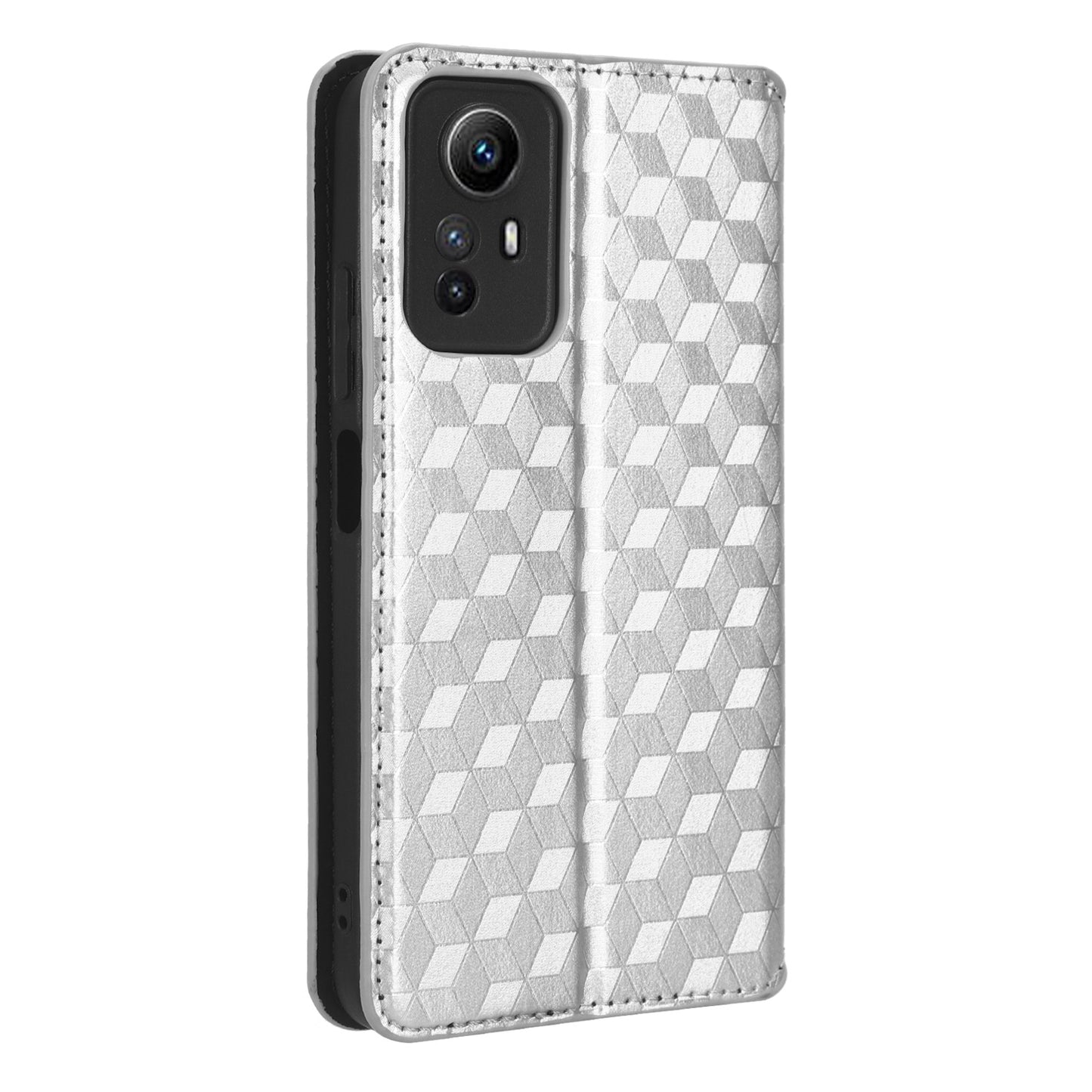 For Xiaomi Redmi Note 12S 4G Stand Wallet Phone Case PU Leather Rhombus Imprinted Cover