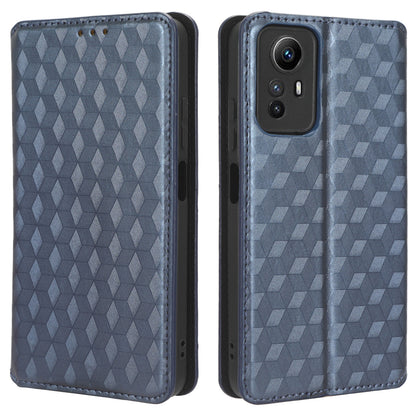 For Xiaomi Redmi Note 12S 4G Stand Wallet Phone Case PU Leather Rhombus Imprinted Cover