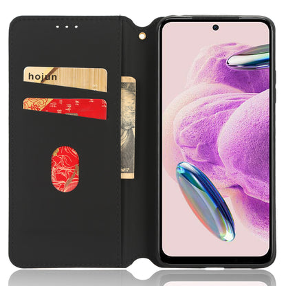 For Xiaomi Redmi Note 12S 4G Stand Wallet Phone Case PU Leather Rhombus Imprinted Cover