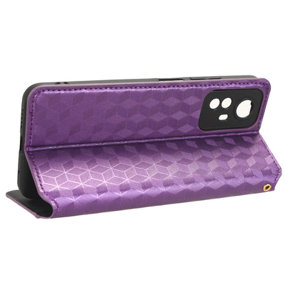 For Xiaomi Redmi Note 12S 4G Stand Wallet Phone Case PU Leather Rhombus Imprinted Cover