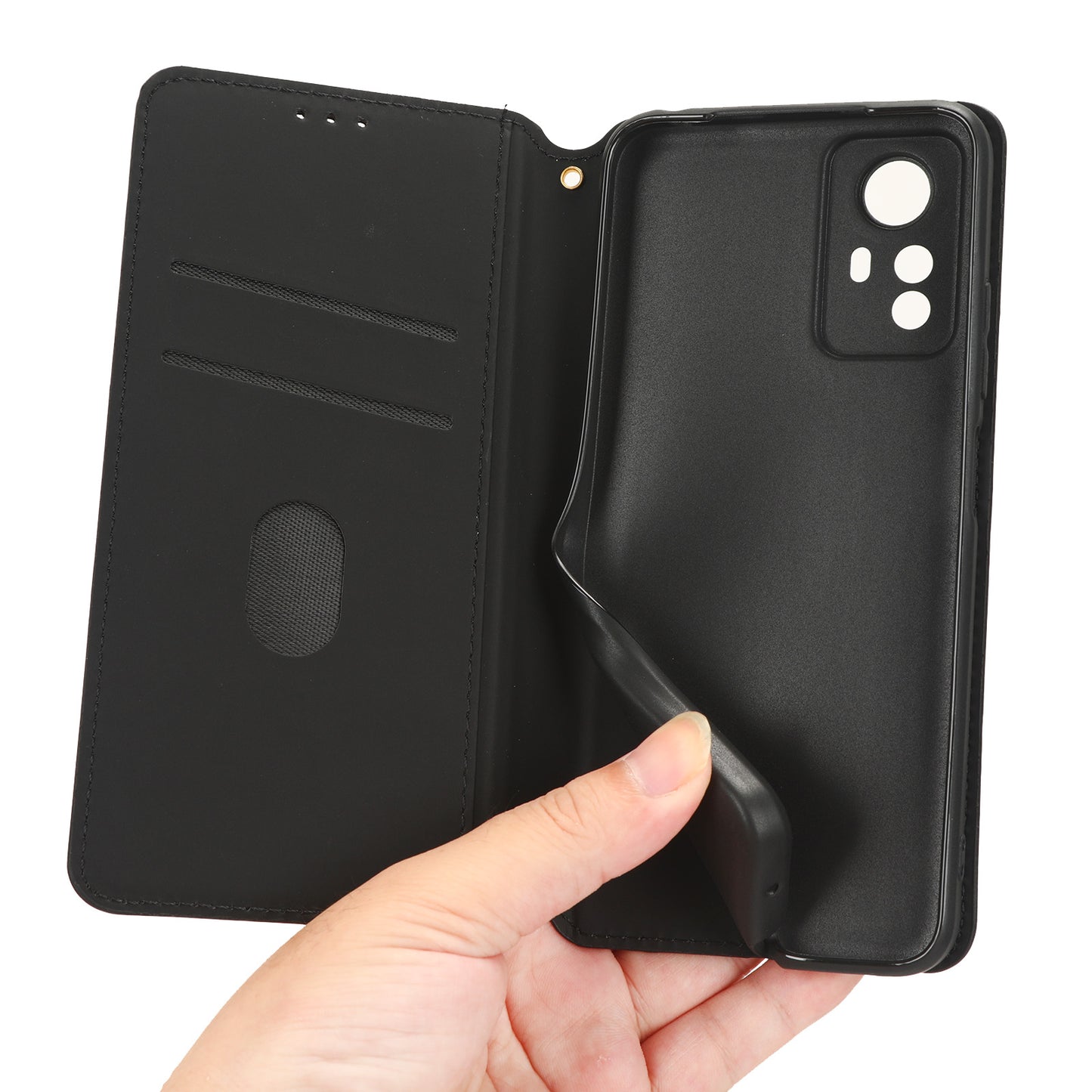 For Xiaomi Redmi Note 12S 4G Stand Wallet Phone Case PU Leather Rhombus Imprinted Cover