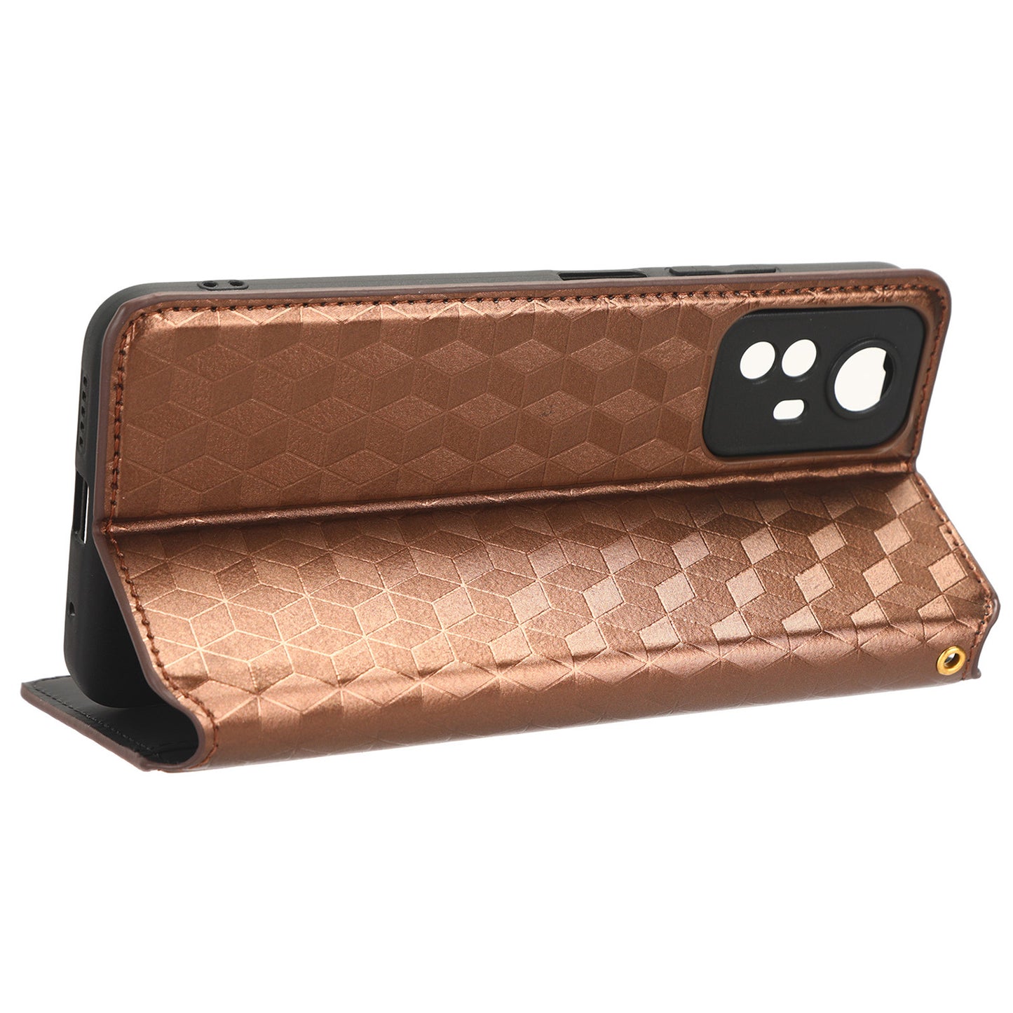 For Xiaomi Redmi Note 12S 4G Stand Wallet Phone Case PU Leather Rhombus Imprinted Cover