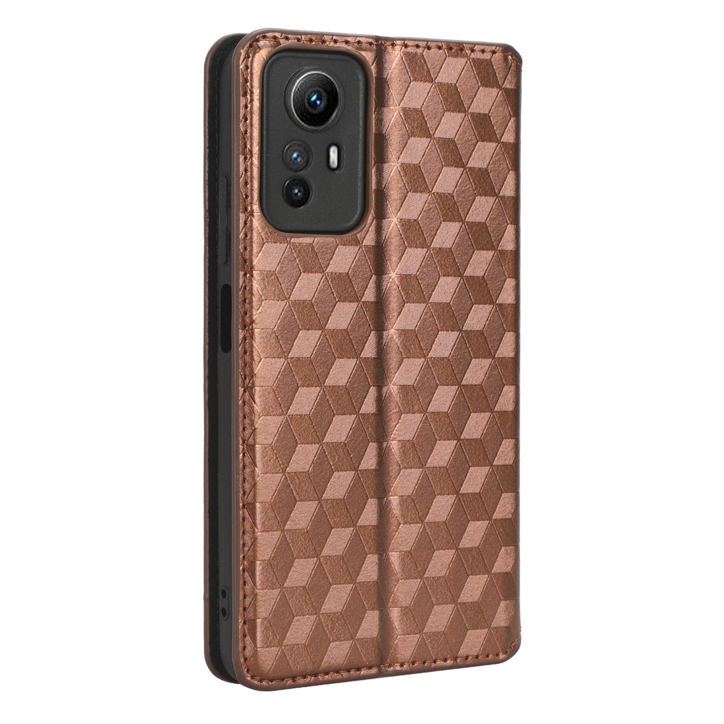 For Xiaomi Redmi Note 12S 4G Stand Wallet Phone Case PU Leather Rhombus Imprinted Cover