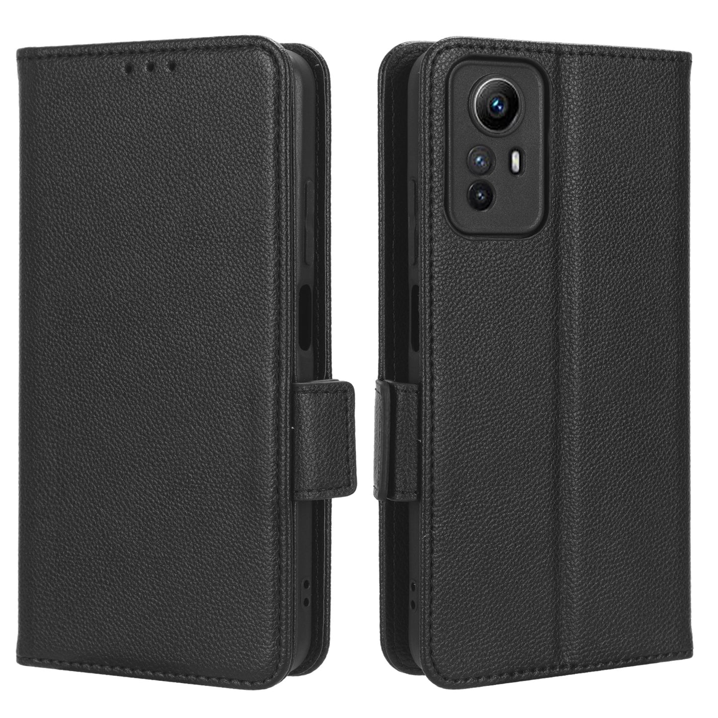 Litchi Texture Leather Case for Xiaomi Redmi Note 12S 4G , Foldable Stand Phone Wallet Cover