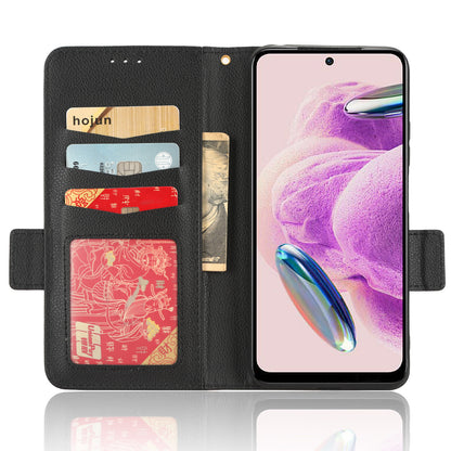 Litchi Texture Leather Case for Xiaomi Redmi Note 12S 4G , Foldable Stand Phone Wallet Cover