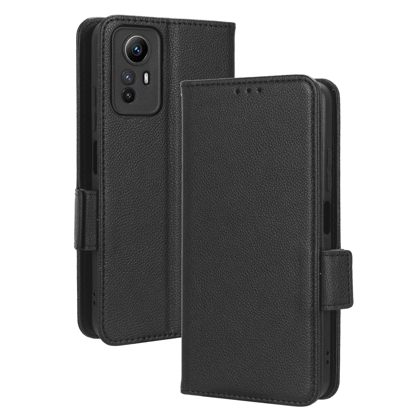 Litchi Texture Leather Case for Xiaomi Redmi Note 12S 4G , Foldable Stand Phone Wallet Cover