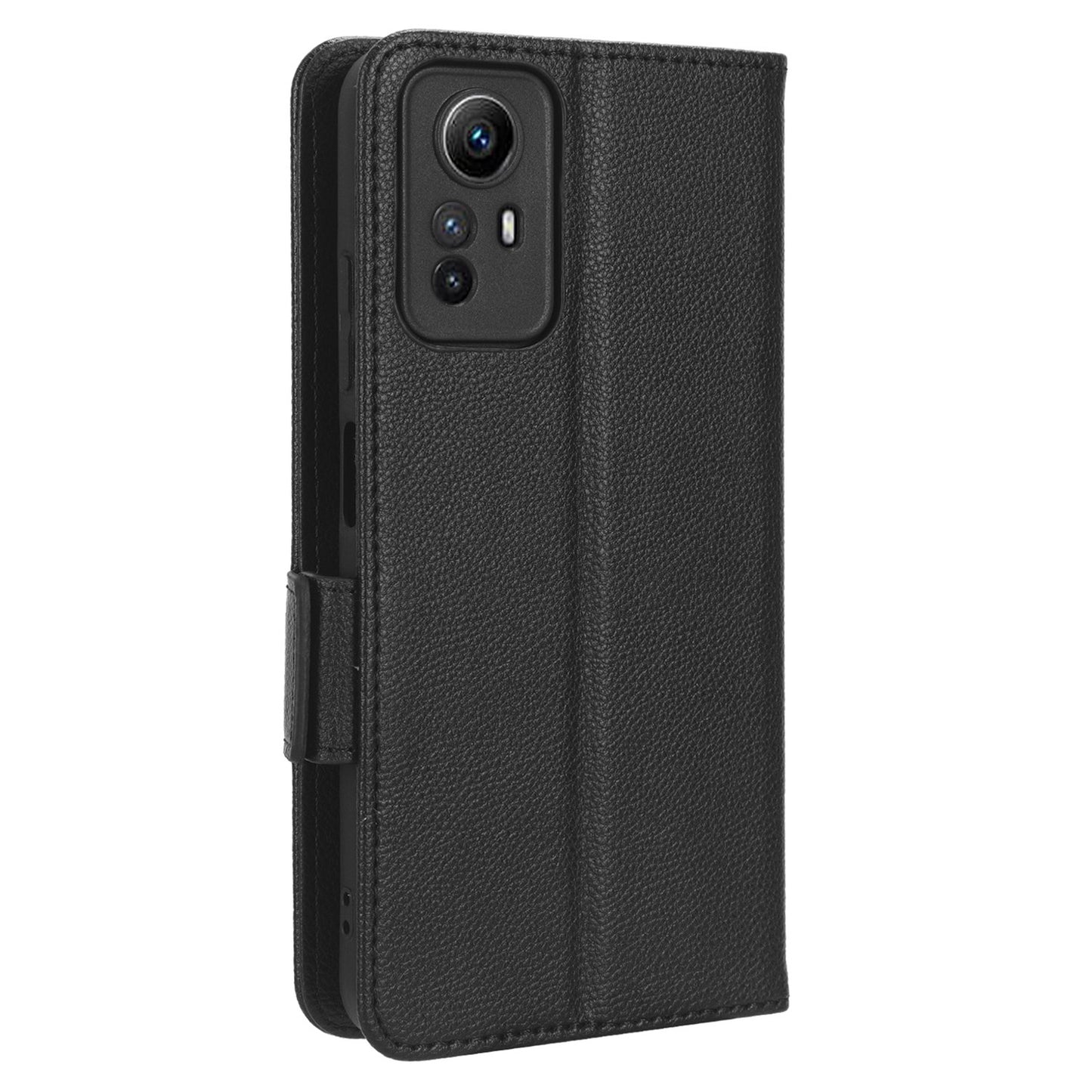 Litchi Texture Leather Case for Xiaomi Redmi Note 12S 4G , Foldable Stand Phone Wallet Cover