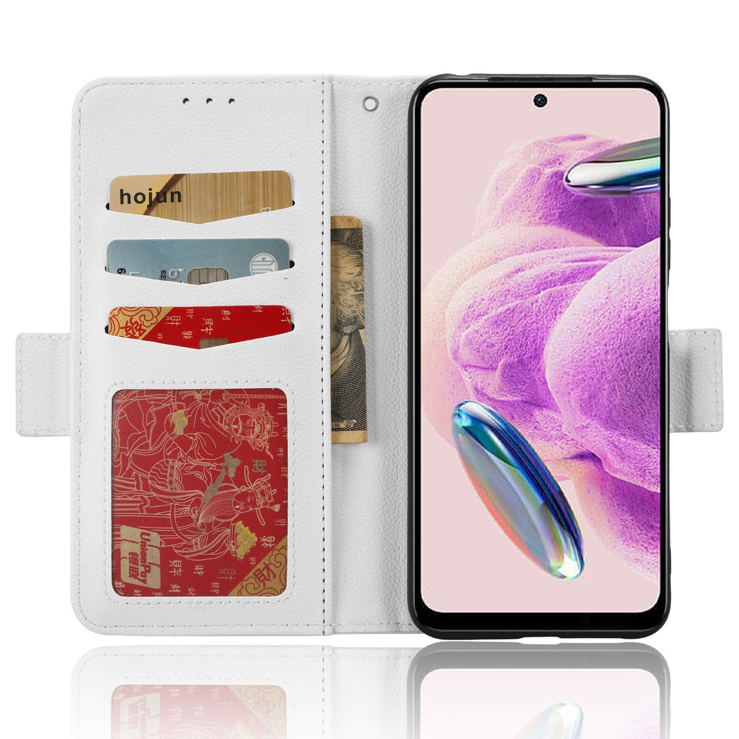 Litchi Texture Leather Case for Xiaomi Redmi Note 12S 4G , Foldable Stand Phone Wallet Cover