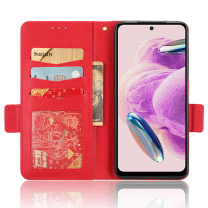 Litchi Texture Leather Case for Xiaomi Redmi Note 12S 4G , Foldable Stand Phone Wallet Cover