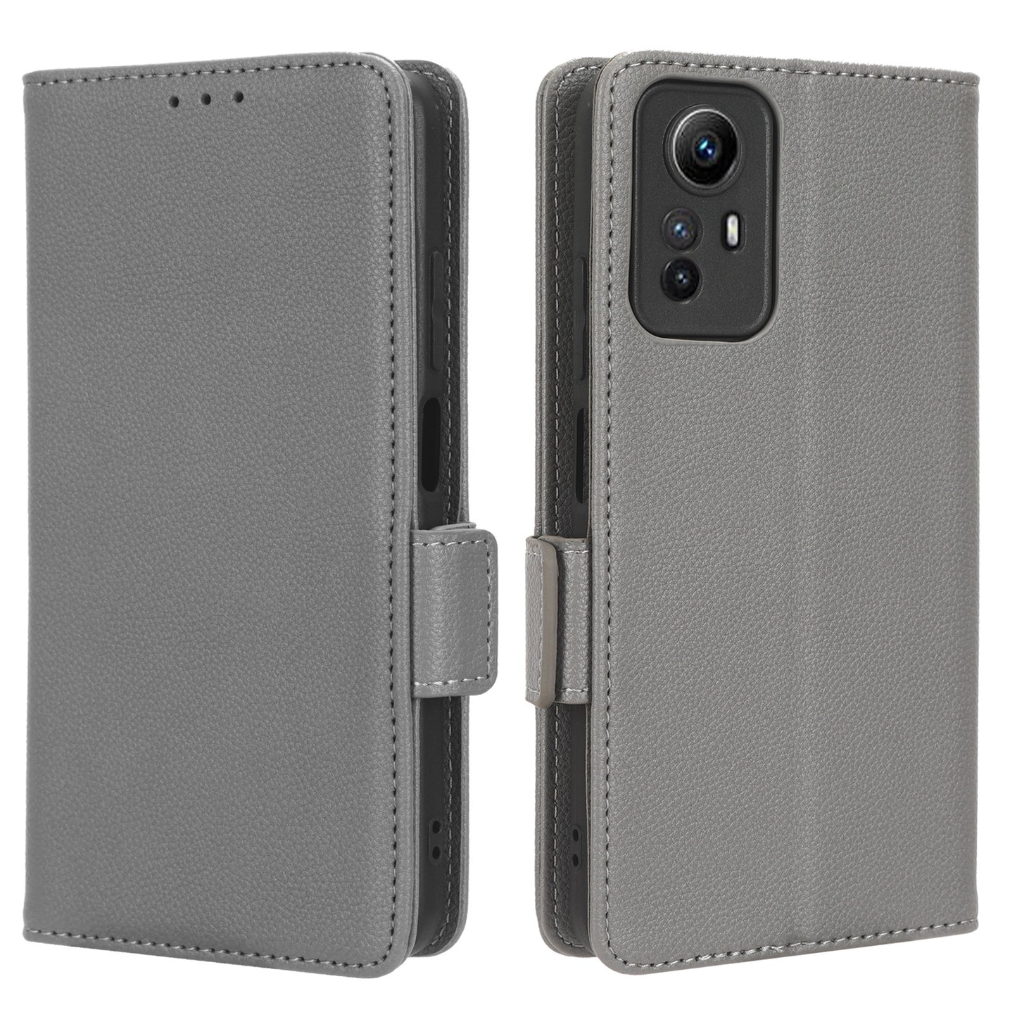 Litchi Texture Leather Case for Xiaomi Redmi Note 12S 4G , Foldable Stand Phone Wallet Cover