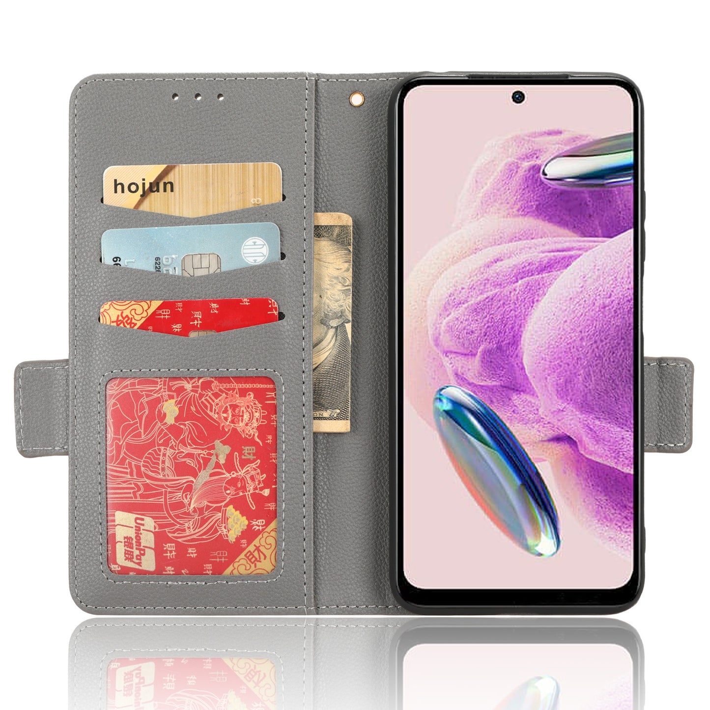 Litchi Texture Leather Case for Xiaomi Redmi Note 12S 4G , Foldable Stand Phone Wallet Cover