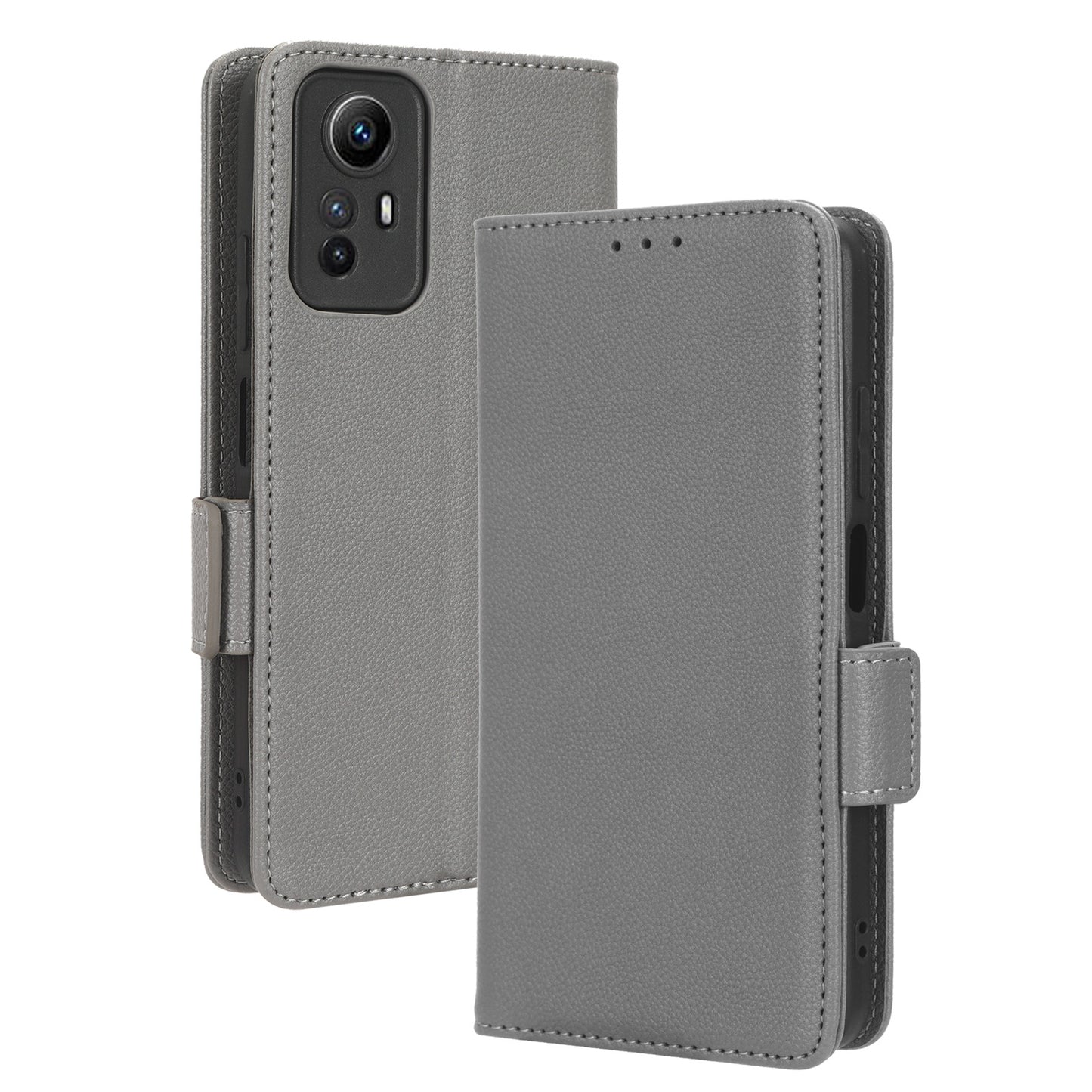 Litchi Texture Leather Case for Xiaomi Redmi Note 12S 4G , Foldable Stand Phone Wallet Cover