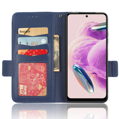 Litchi Texture Leather Case for Xiaomi Redmi Note 12S 4G , Foldable Stand Phone Wallet Cover