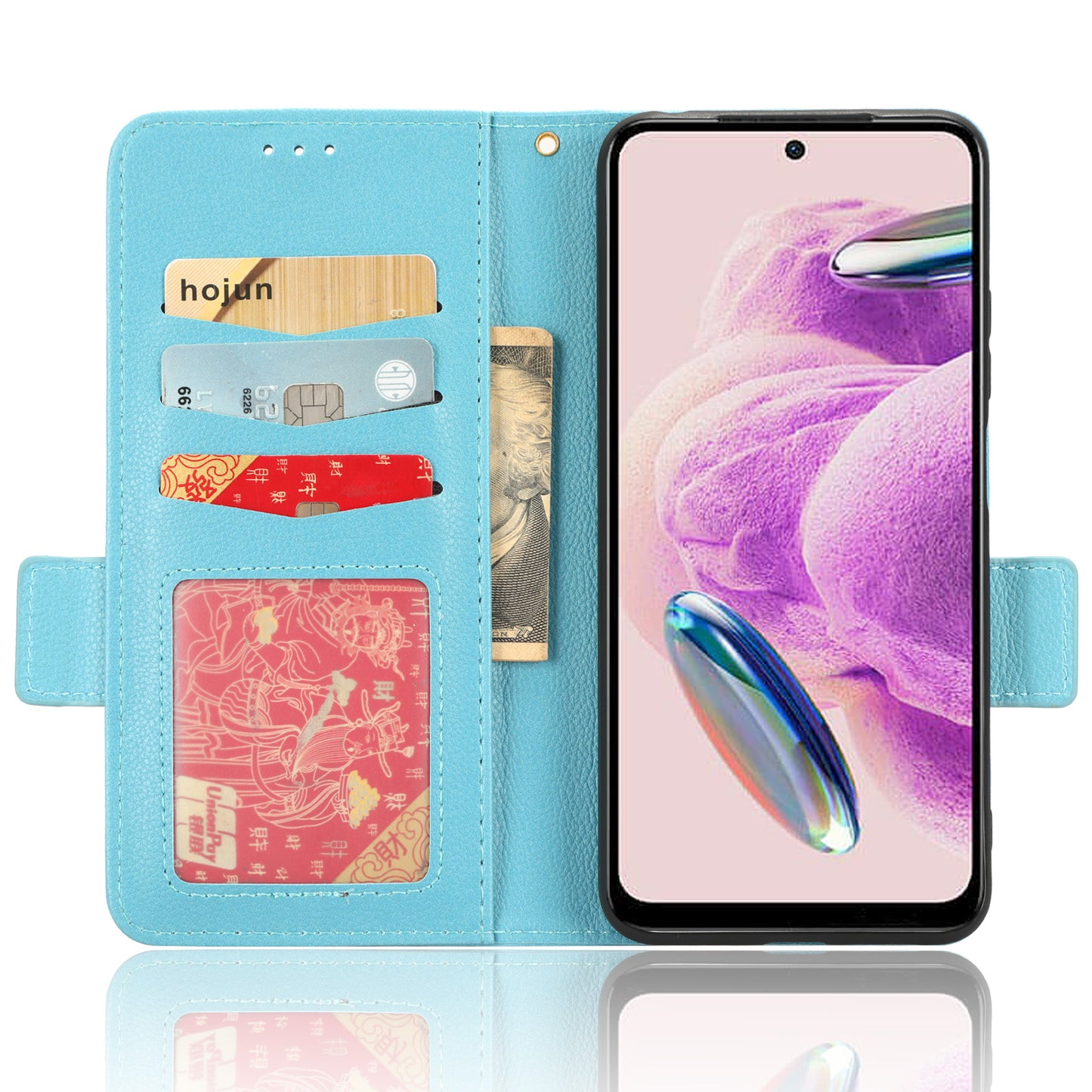 Litchi Texture Leather Case for Xiaomi Redmi Note 12S 4G , Foldable Stand Phone Wallet Cover