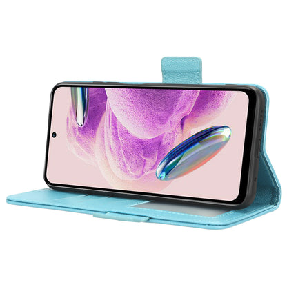 Litchi Texture Leather Case for Xiaomi Redmi Note 12S 4G , Foldable Stand Phone Wallet Cover