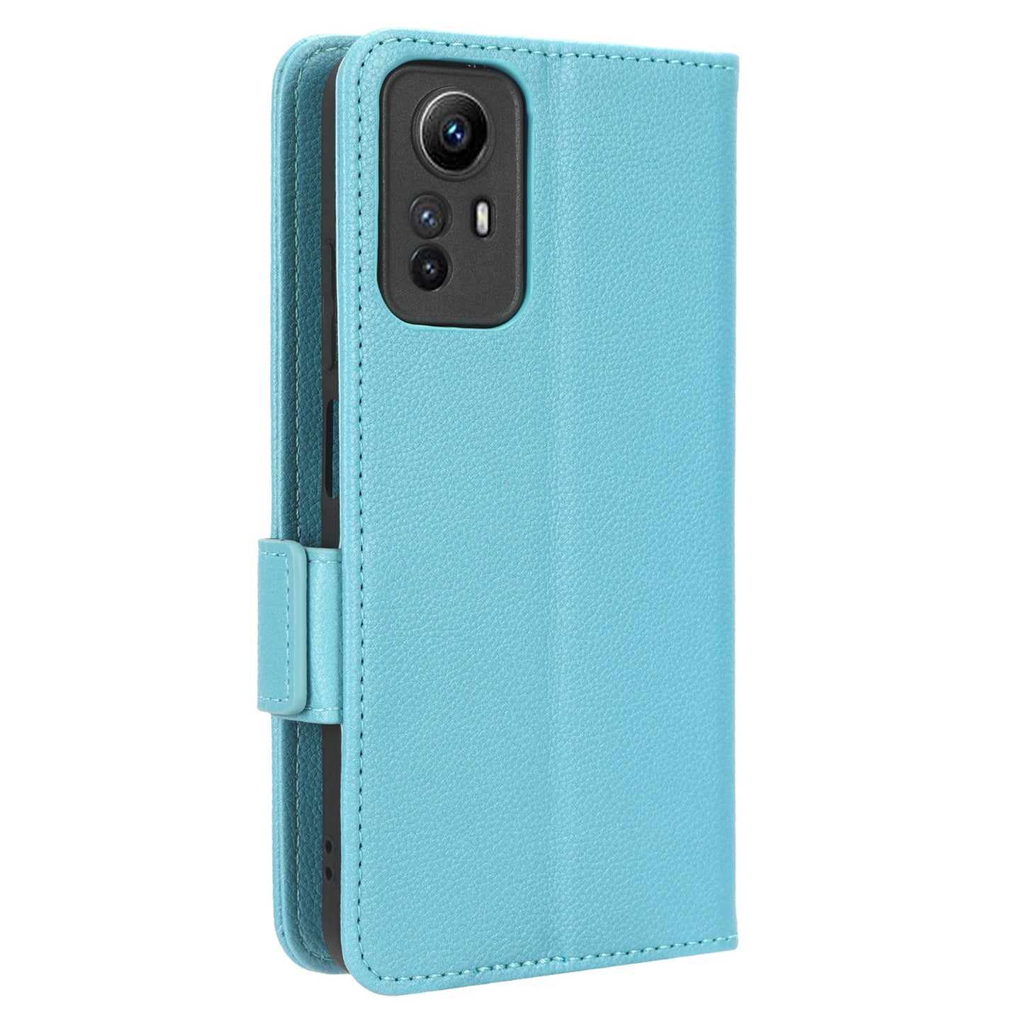 Litchi Texture Leather Case for Xiaomi Redmi Note 12S 4G , Foldable Stand Phone Wallet Cover