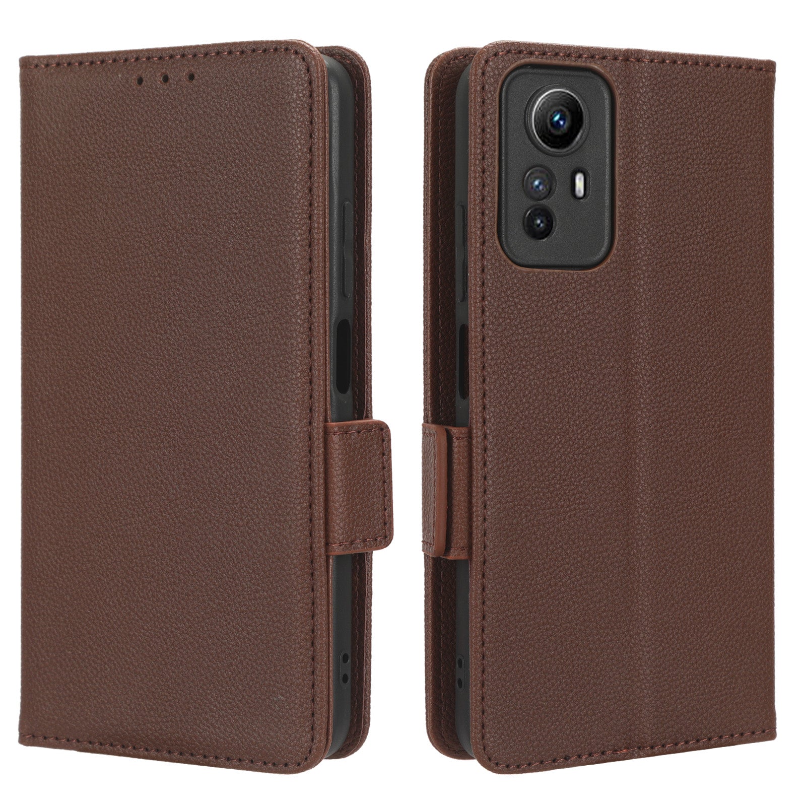 Litchi Texture Leather Case for Xiaomi Redmi Note 12S 4G , Foldable Stand Phone Wallet Cover