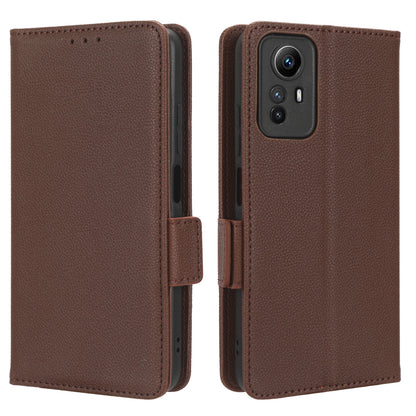Litchi Texture Leather Case for Xiaomi Redmi Note 12S 4G , Foldable Stand Phone Wallet Cover
