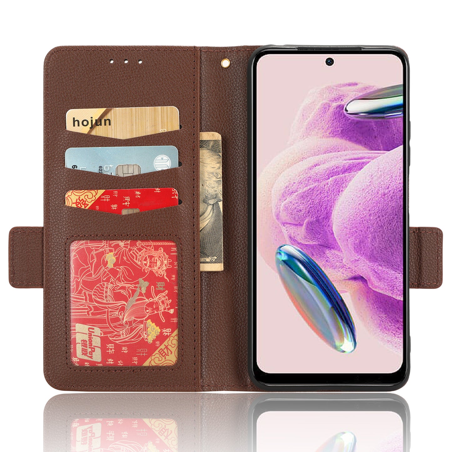Litchi Texture Leather Case for Xiaomi Redmi Note 12S 4G , Foldable Stand Phone Wallet Cover