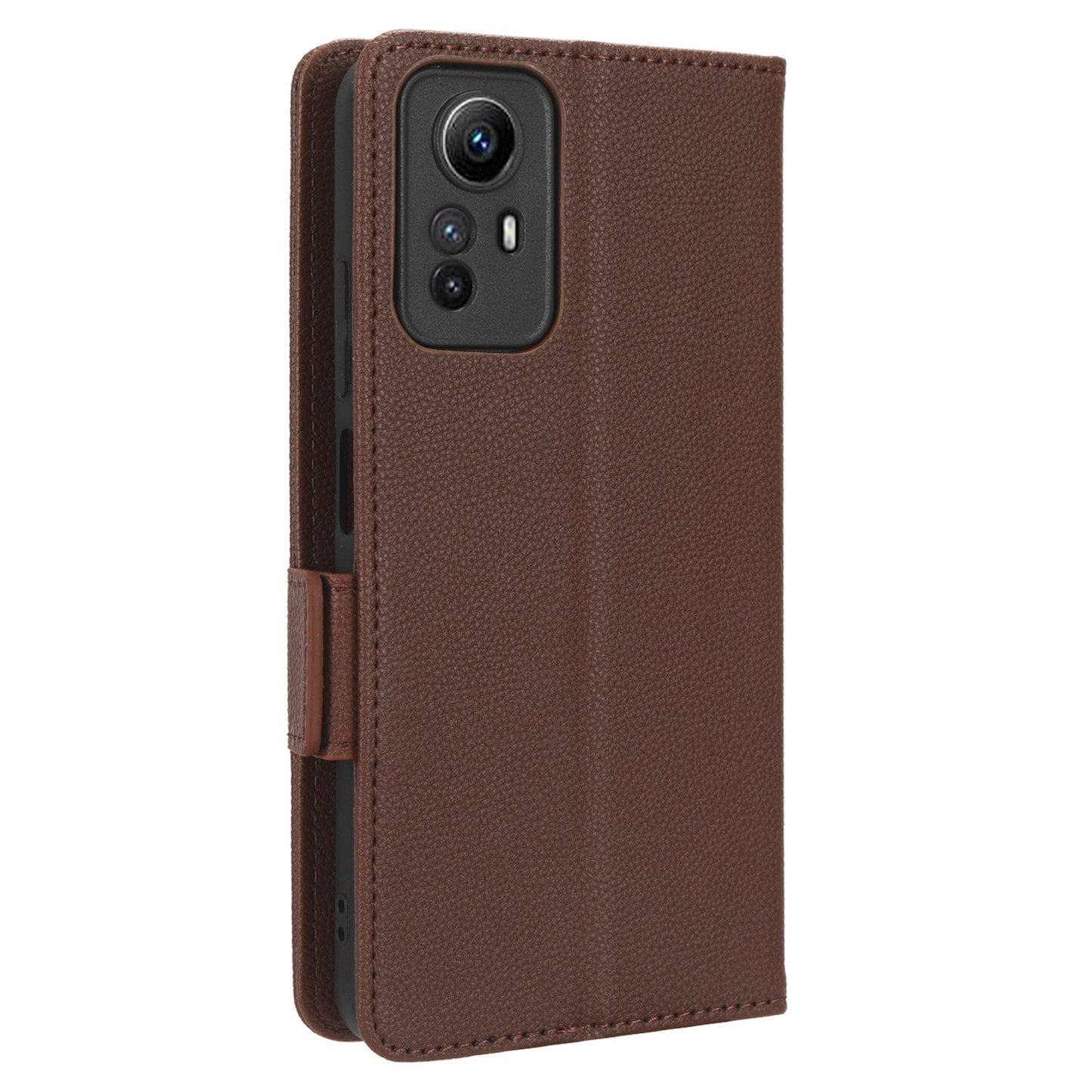 Litchi Texture Leather Case for Xiaomi Redmi Note 12S 4G , Foldable Stand Phone Wallet Cover