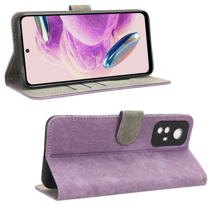 RFID Blocking Phone Case for Xiaomi Redmi Note 12S 4G , Wallet Stand Leather Cover with Strap