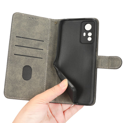 RFID Blocking Phone Case for Xiaomi Redmi Note 12S 4G , Wallet Stand Leather Cover with Strap