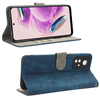 RFID Blocking Phone Case for Xiaomi Redmi Note 12S 4G , Wallet Stand Leather Cover with Strap