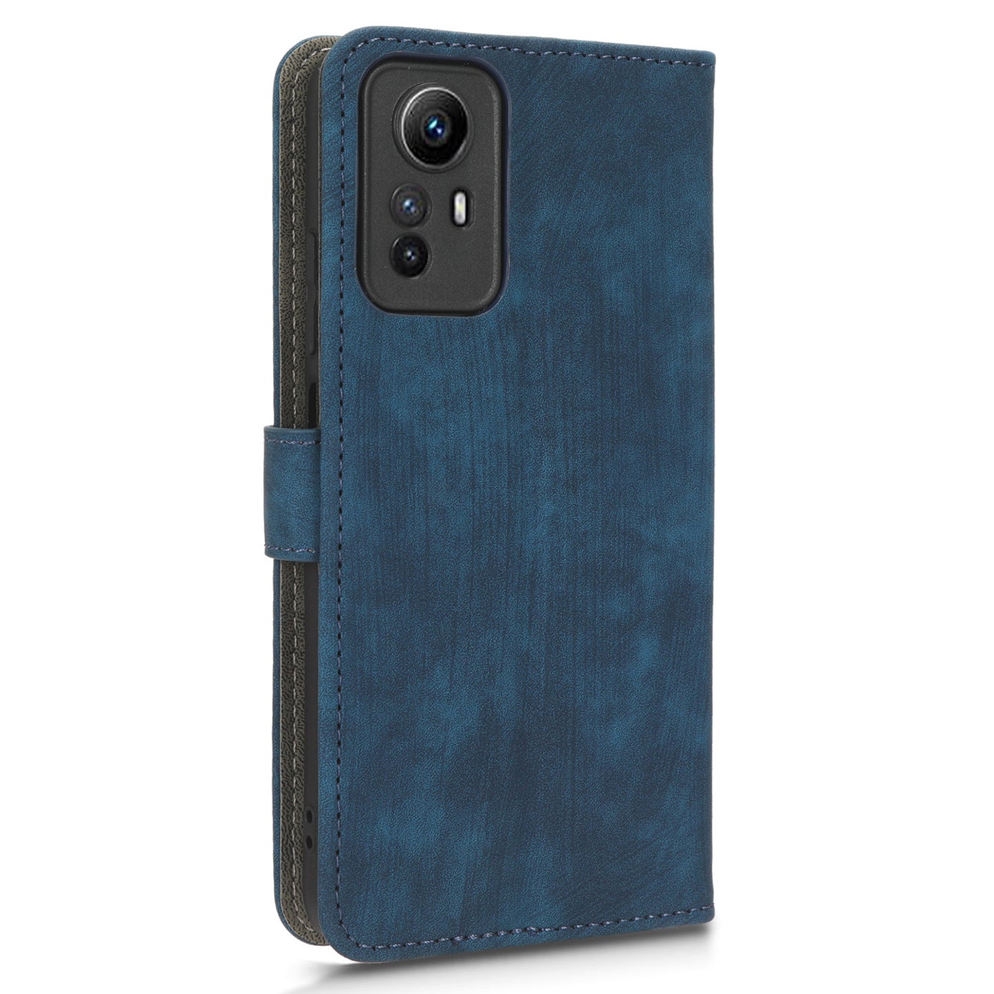 RFID Blocking Phone Case for Xiaomi Redmi Note 12S 4G , Wallet Stand Leather Cover with Strap