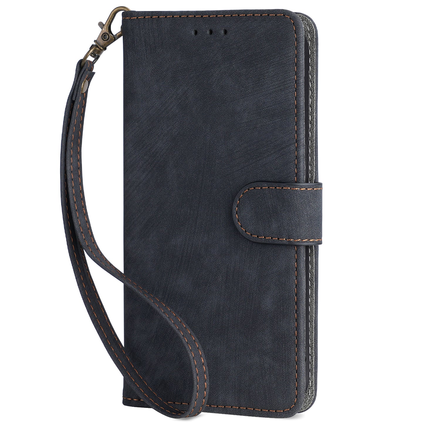RFID Blocking Phone Case for Xiaomi Redmi Note 12S 4G , Wallet Stand Leather Cover with Strap