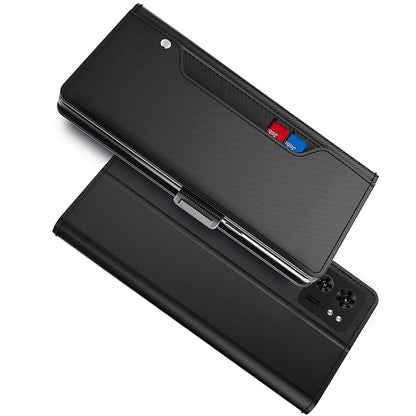 For Motorola Edge 40 5G Phone Leather Case with Mirror Design, Stand Card Holder Phone Cover