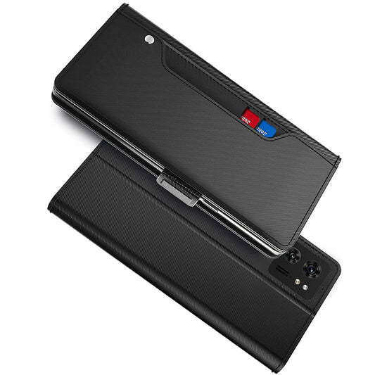 For Motorola Edge 40 5G Phone Leather Case with Mirror Design, Stand Card Holder Phone Cover
