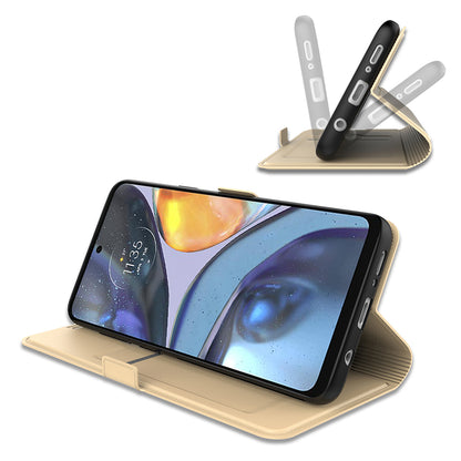 PU Leather Stand Case for Motorola Edge 40 5G , Card Holder Anti-drop Phone Cover