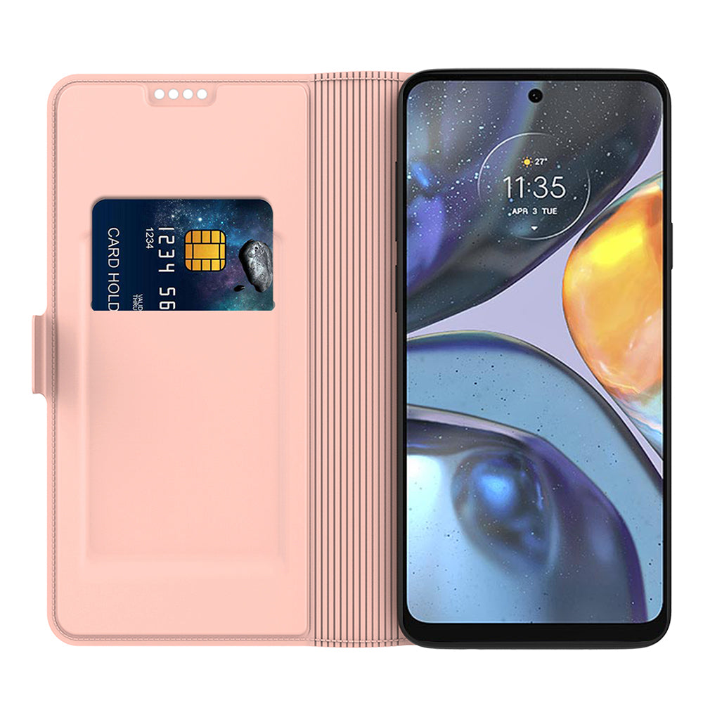 PU Leather Stand Case for Motorola Edge 40 5G , Card Holder Anti-drop Phone Cover