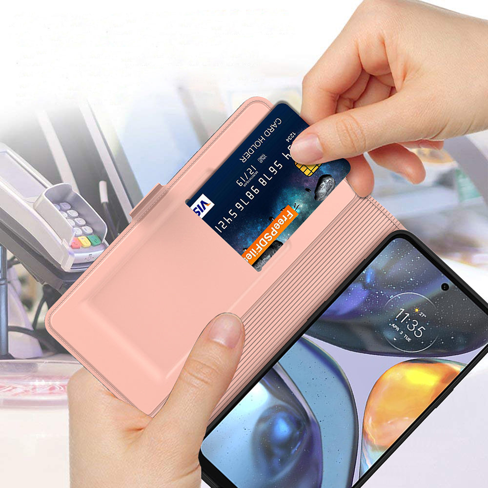 PU Leather Stand Case for Motorola Edge 40 5G , Card Holder Anti-drop Phone Cover