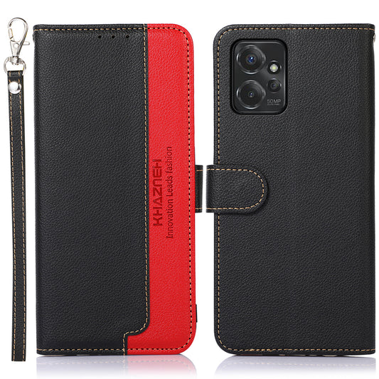 KHAZNEH Leather Case for Motorola Moto G Power 5G RFID Blocking Litchi Texture Stand Wallet Phone Cover
